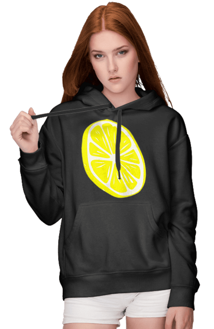 Жіноче худі з принтом "Лимон". Великий, лимон, яскравий. 2070702