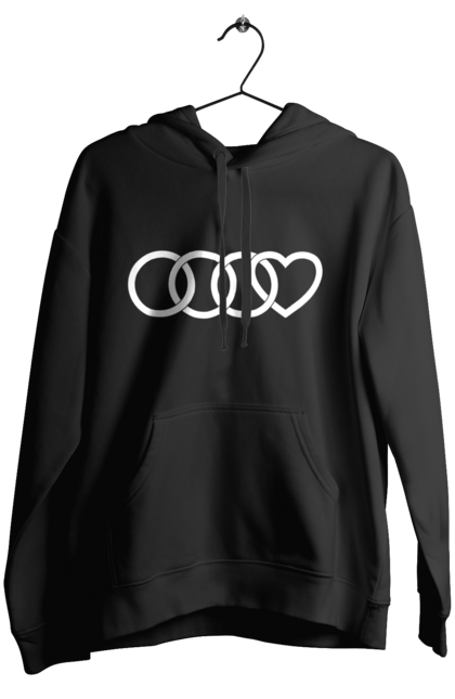 Жіноче худі з принтом "Ауді сердечко". Ауді, машини, сердечко. 2070702