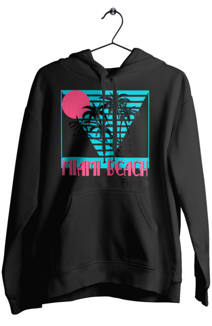 Жіноче худі з принтом "Майамі Пальми". Захід, майамі, пальми, флоріда. 2070702