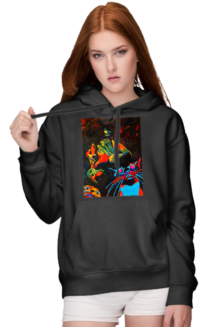 Жіноче худі з принтом "Секс коти". Картина, коти, секс. 2070702