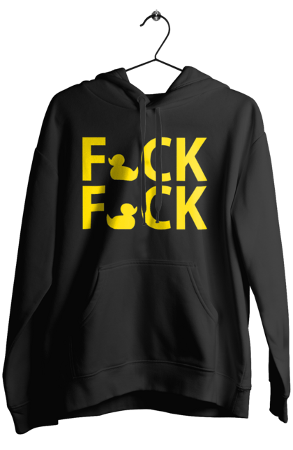 Жіноче худі з принтом "Дак Фак жовтий". Качечки, напис, прикол, фак фак. 2070702