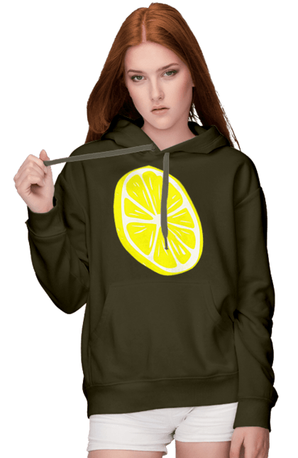 Жіноче худі з принтом "Лимон". Великий, лимон, яскравий. 2070702