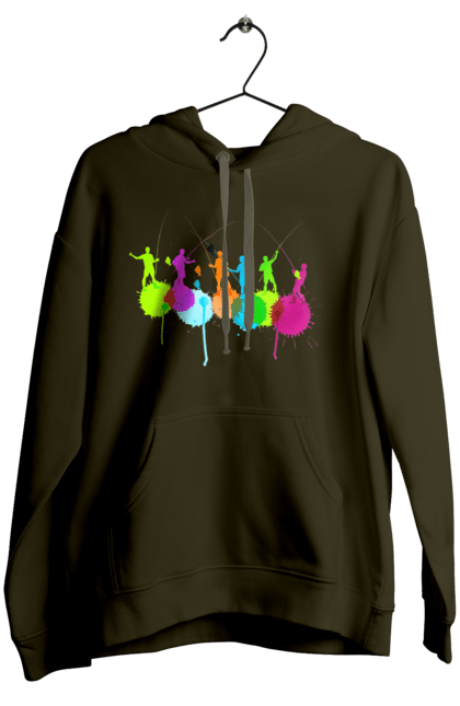 Жіноче худі з принтом "Яскрава рибалка". Вудки, рибалка, рибалки. 2070702