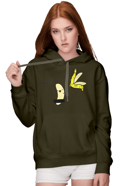 Жіноче худі з принтом "Кутить". Банан, гумор, кутить, на вечірку. 2070702