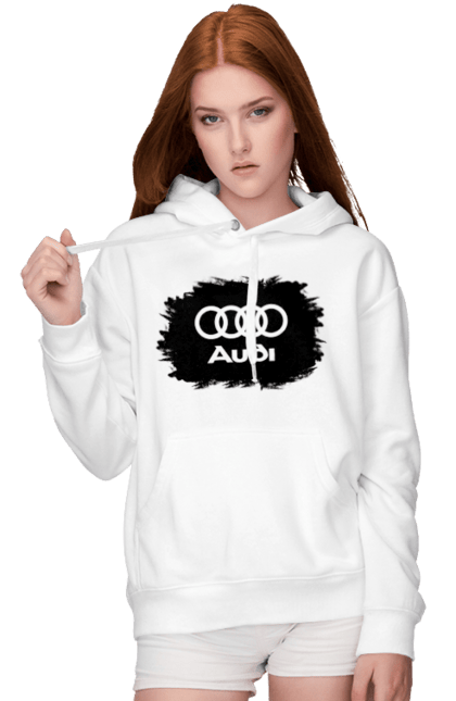Жіноче худі з принтом "Ауді чорний лого". Ауді, машини. 2070702