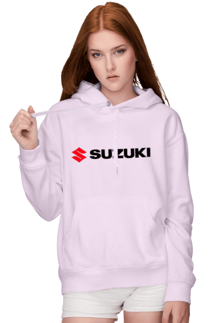 Women`s hoodie with prints Suzuki logo. Auto, logo, machine, suzuki. 2070702