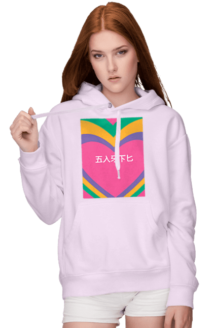 Жіноче худі з принтом "Блять кольоровий". Ієрогліфи, напис. 2070702