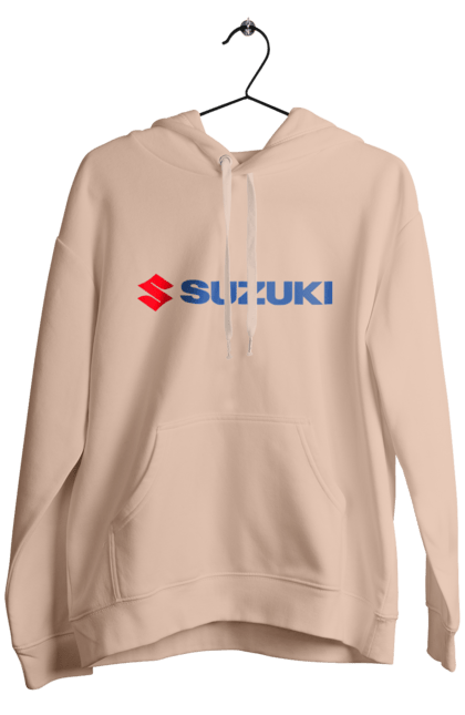 Men`s hoodie with prints Suzuki 3 Redblue. Auto, logo, suzuki. 2070702