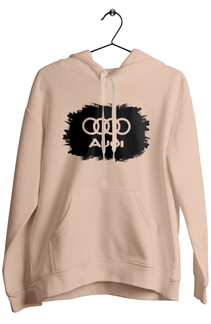 Men`s hoodie with prints Audi black ravines. Audi, cars. 2070702