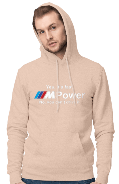 Men`s hoodie with prints M power white BMW. Bmw, m series. 2070702