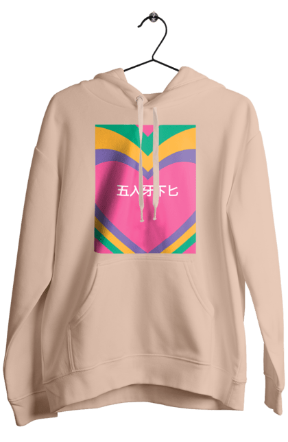 Чоловіче худі з принтом "Блять кольоровий". Ієрогліфи, напис. 2070702