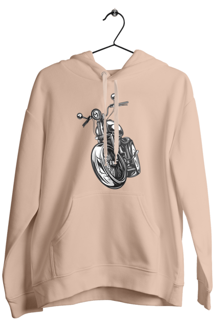Чоловіче худі з принтом "мотоцикл". Байк, вінтаж, мото, ретро. 2070702