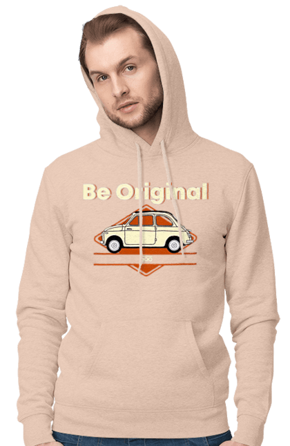 Men`s hoodie with prints Fiat 500. Auto, fiat, machine. 2070702