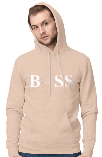 Men`s hoodie with prints the boss of mercedes. Boss, cars, mercedes. 2070702