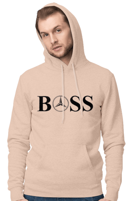 Men`s hoodie with prints the boss of mercedes. Boss, cars, mercedes. 2070702