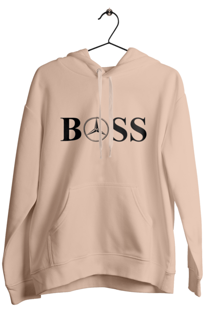Men`s hoodie with prints the boss of mercedes. Boss, cars, mercedes. 2070702