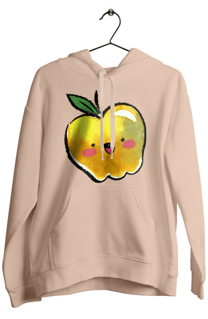 Чоловіче худі з принтом "Миле жовте яблуко". Літо, миле, смайлик, яблуко. 2070702