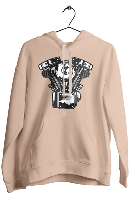 Чоловіче худі з принтом "мото двигун". Вінтаж, двигун, мото, ретро. 2070702