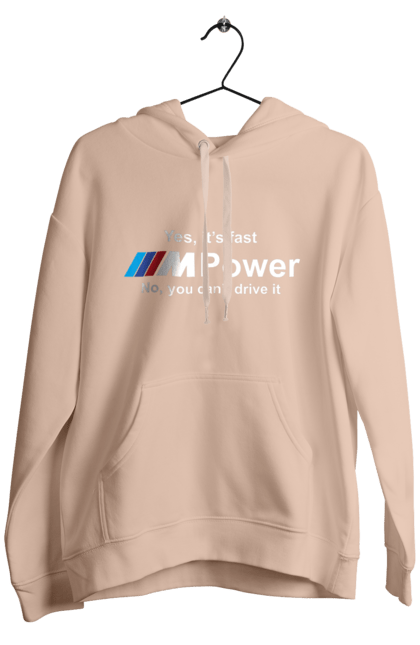 Men`s hoodie with prints M power white BMW. Bmw, m series. 2070702