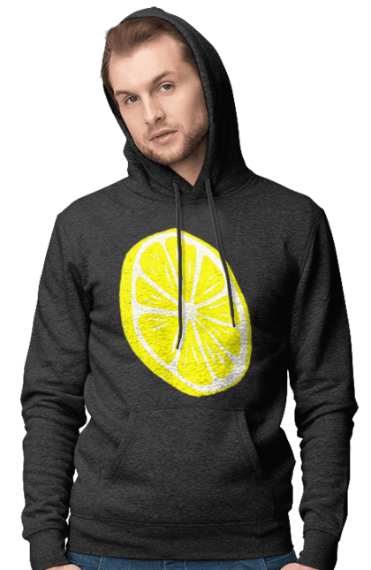 Чоловіче худі з принтом "Лимон". Великий, лимон, яскравий. 2070702