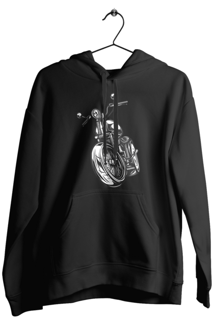 Чоловіче худі з принтом "мотоцикл". Байк, вінтаж, мото, ретро. 2070702