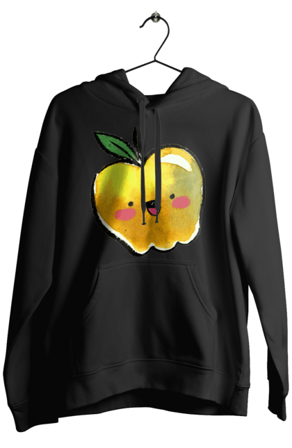 Чоловіче худі з принтом "Миле жовте яблуко". Літо, миле, смайлик, яблуко. 2070702