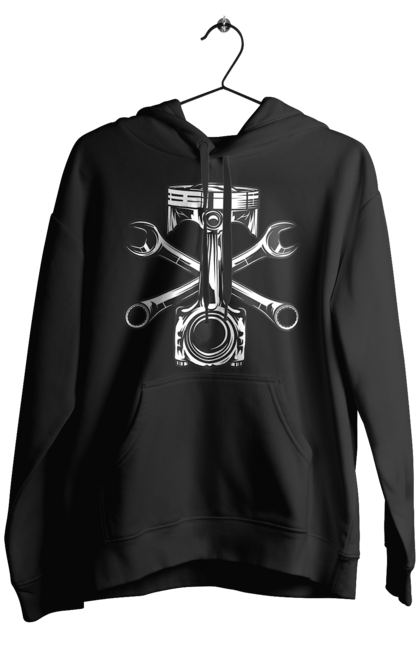 Чоловіче худі з принтом "Мото запчастини". Вінтаж, запчастини, мото, ретро. 2070702