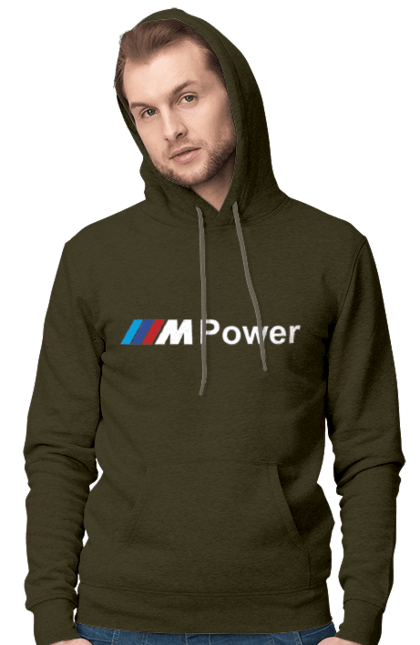 Мужское худи с принтом Mpower БМВ. Бмв, м серия, машины. 2070702