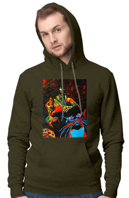 Чоловіче худі з принтом "Секс коти". Картина, коти, секс. 2070702