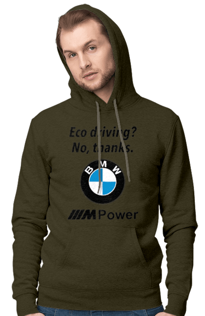 Men`s hoodie with prints Electric car? no, thanks. BMW. Bmw, electric car, fan, m series. 2070702