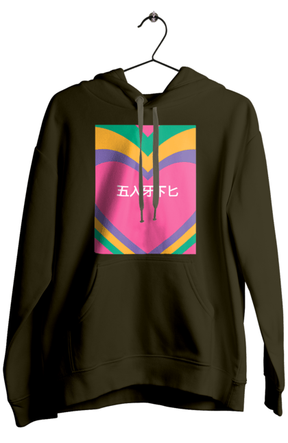 Men`s hoodie with prints Бле. Hieroglyphs, inscription. 2070702