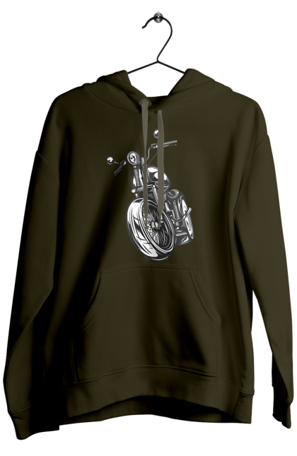 Чоловіче худі з принтом "мотоцикл". Байк, вінтаж, мото, ретро. 2070702