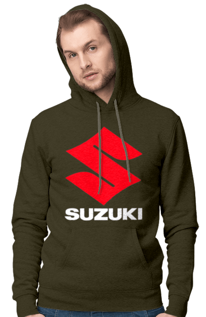 Чоловіче худі з принтом "Suzuki Wh". Авто, логотип, машина, сузукі. 2070702