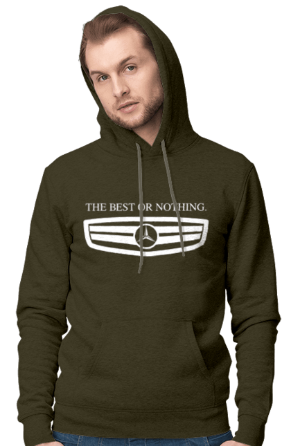 Men`s hoodie with prints The best or nothing. Cars, mercedes. 2070702