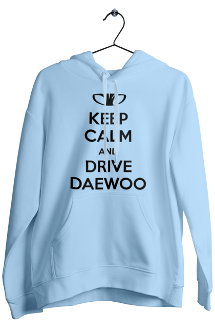 Чоловіче худі з принтом "Зберігайте Спокій і Водіть Daewoo". Део, ланос. 2070702