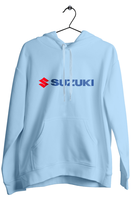 Men`s hoodie with prints Suzuki 3 Redblue. Auto, logo, suzuki. 2070702