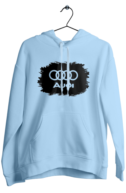 Men`s hoodie with prints Audi black ravines. Audi, cars. 2070702