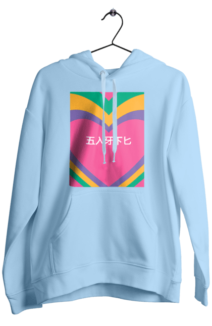 Чоловіче худі з принтом "Блять кольоровий". Ієрогліфи, напис. 2070702