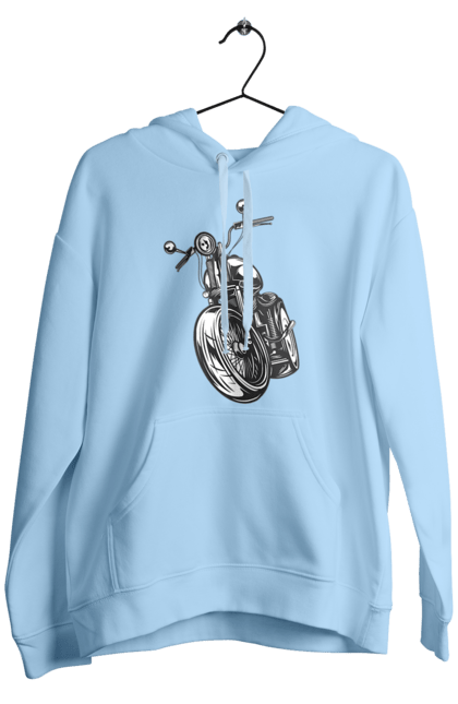 Чоловіче худі з принтом "мотоцикл". Байк, вінтаж, мото, ретро. 2070702