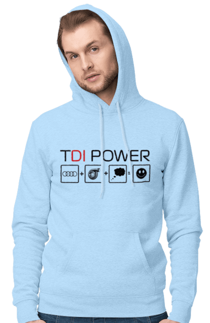 Men`s hoodie with prints TDI Power Audi. Audi, cars. 2070702