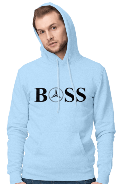 Men`s hoodie with prints the boss of mercedes. Boss, cars, mercedes. 2070702