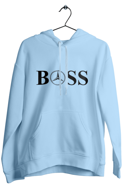 Men`s hoodie with prints the boss of mercedes. Boss, cars, mercedes. 2070702