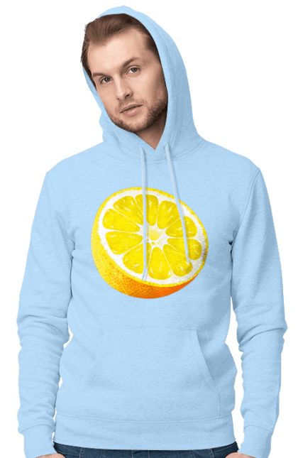 Чоловіче худі з принтом "Половина лимона". Лимон, літо, свіжість. 2070702