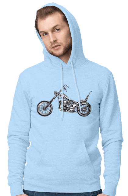 Чоловіче худі з принтом "Мотобайк". Вінтаж, мото, ретро. 2070702