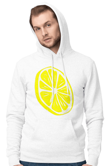 Чоловіче худі з принтом "Лимон". Великий, лимон, яскравий. 2070702