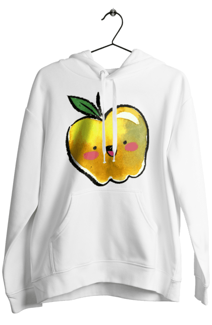 Чоловіче худі з принтом "Миле жовте яблуко". Літо, миле, смайлик, яблуко. 2070702