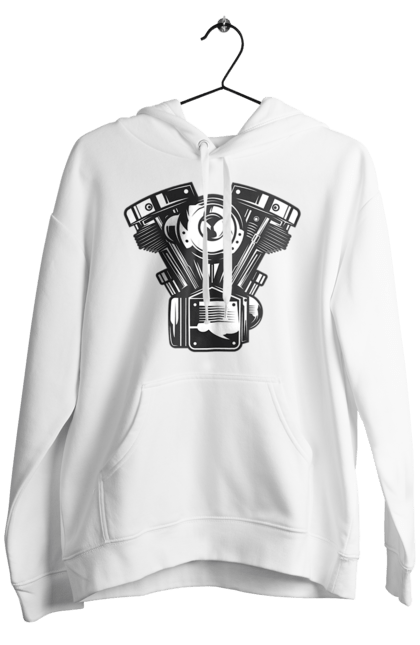 Мужское худи с принтом Мото двигатель. Винтаж, двигатель, мото, ретро. 2070702