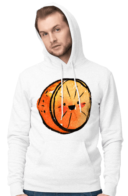 Чоловіче худі з принтом "Милий апельсин". Апельсин, літо, любий, смайлик. 2070702