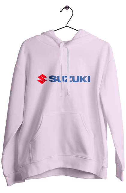Men`s hoodie with prints Suzuki 3 Redblue. Auto, logo, suzuki. 2070702
