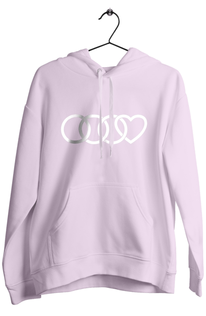 Men`s hoodie with prints Audi heart. Audi, cars, heart. 2070702